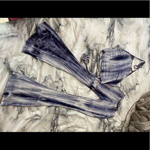 Blue tye dye matching set